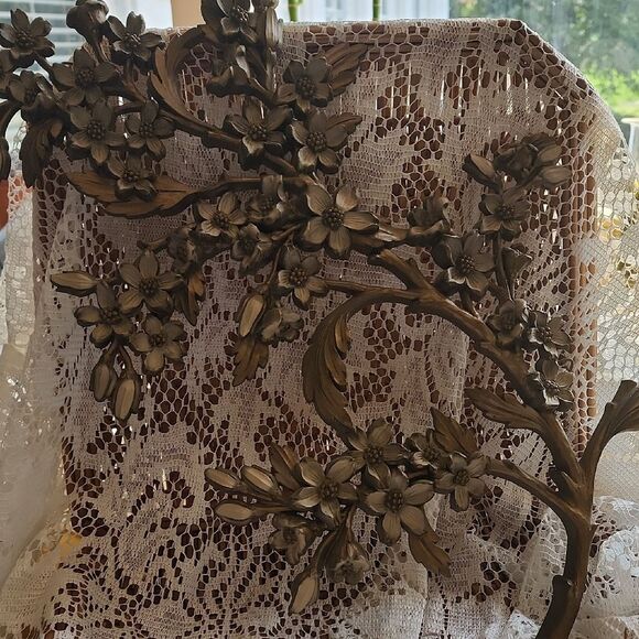 Vintage 1966 MCM Floral Blossom Spray Wall Decor - Picture 2 of 14